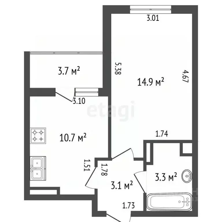 1-к кв. Санкт-Петербург просп. Ветеранов, 175 (32.0 м) - Фото 1