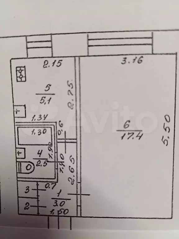 1-к. квартира, 28,9 м, 4/9 эт. - Фото 0