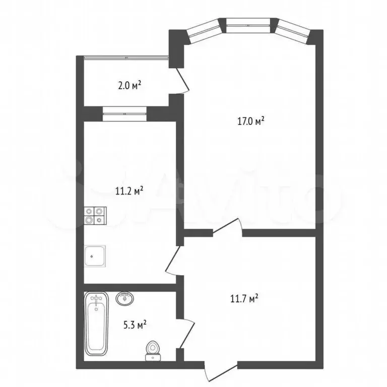 1-к. квартира, 45,2 м, 7/9 эт. - Фото 1