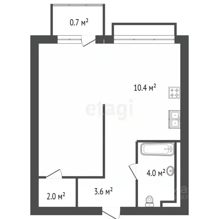 1-к кв. Ленинградская область, Всеволожский район, д. Новое Девяткино ... - Фото 2
