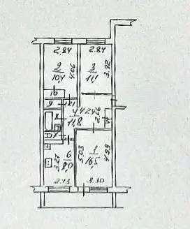3-к кв. Калужская область, Обнинск ул. Гагарина, 39 (64.9 м) - Фото 2