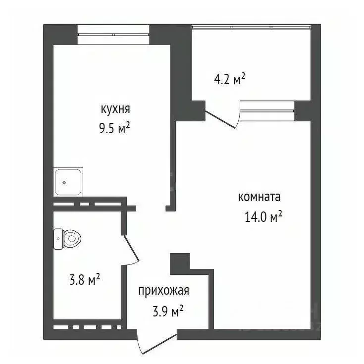 1-к кв. Красноярский край, Красноярск ул. Лесников, 51 (32.5 м) - Фото 2