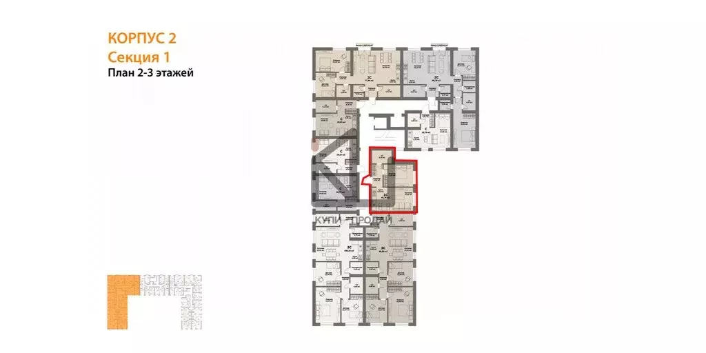 1-комнатная квартира: посёлок Красное Поле, Невская улица, 4 (43 м) - Фото 2