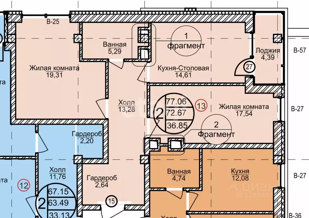 2-к кв. Нижегородская область, Дзержинск просп. Циолковского, 100В ... - Фото 2