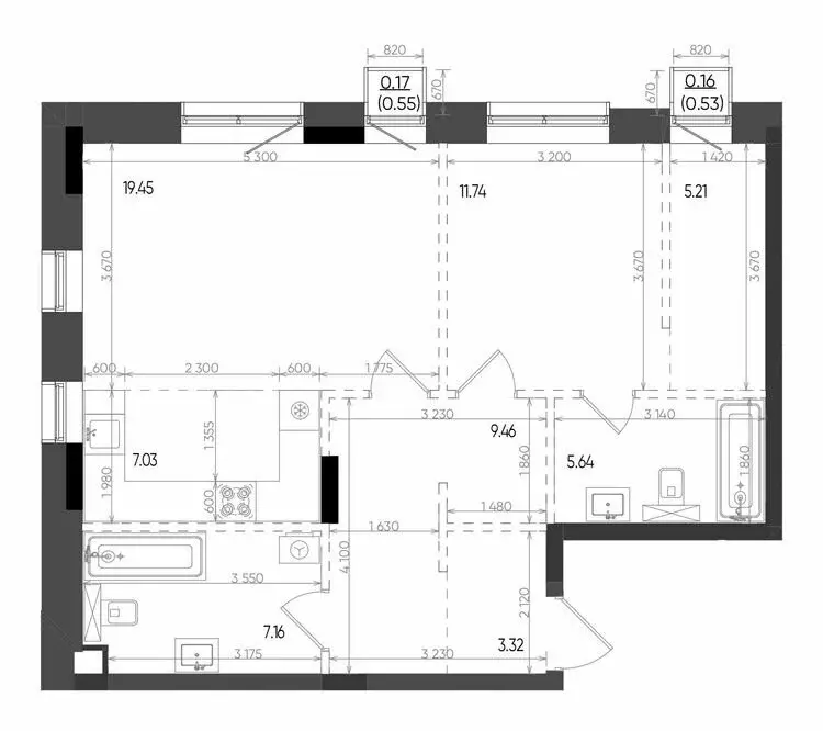 2-комнатная квартира: Казань, ЖК Минтимер (69.34 м) - Фото 0