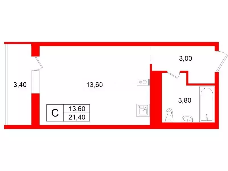 Квартира-студия: Мурино, Графская улица, 6к4 (21.4 м) - Фото 1