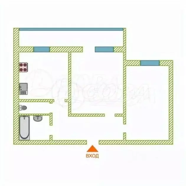 2-к кв. Тюменская область, Тюмень ул. Щербакова, 142к3 (47.0 м) - Фото 2