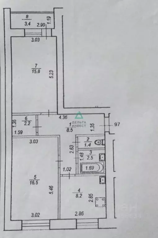 2-к кв. Башкортостан, Уфа Колгуевский мкр, ул. Габдуллы Амантая, 4/1 ... - Фото 2