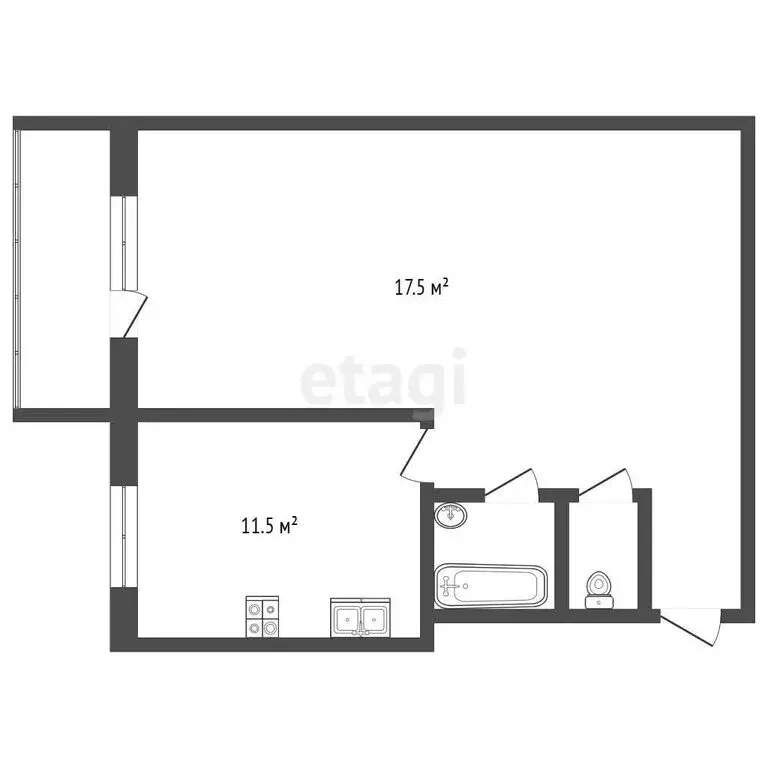 1-комнатная квартира: Самара, Чернореченская улица, 48 (39.2 м) - Фото 1