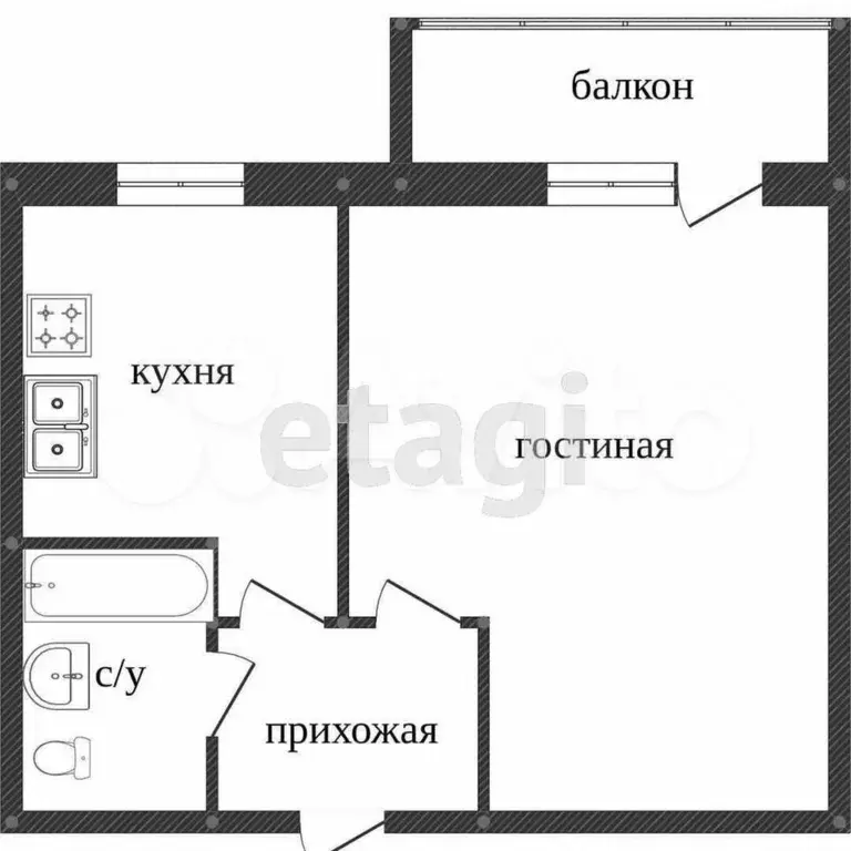 1-к. квартира, 36 м, 9/9 эт. - Фото 0