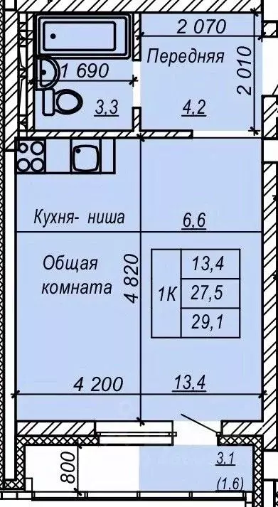 1-к кв. Новосибирская область, Новосибирск Затулинский жилмассив, ул. ... - Фото 1