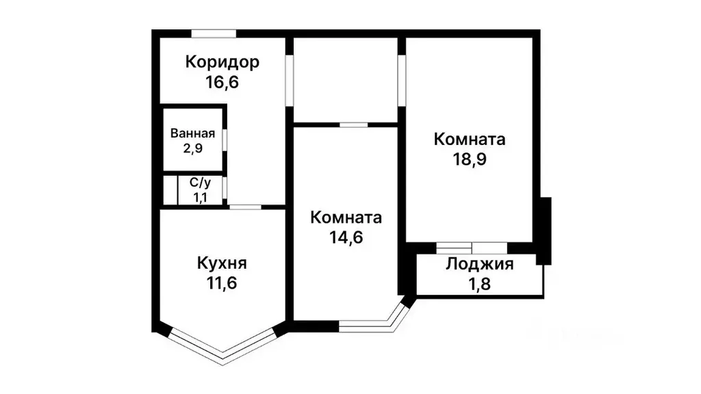 2-к кв. Москва Перовская ул., 22К1 (58.0 м) - Фото 1