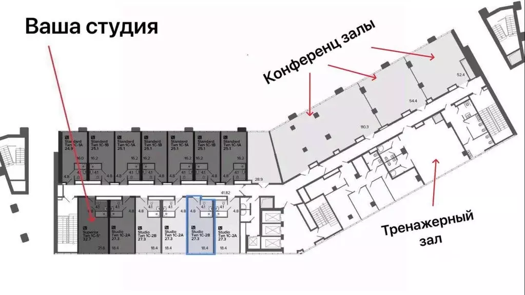 Студия Санкт-Петербург Ташкентская ул., 6к2 (32.7 м) - Фото 1