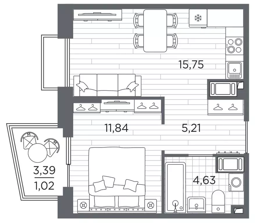 1-к кв. Санкт-Петербург Полюстровский просп., 87 (38.45 м) - Фото 1