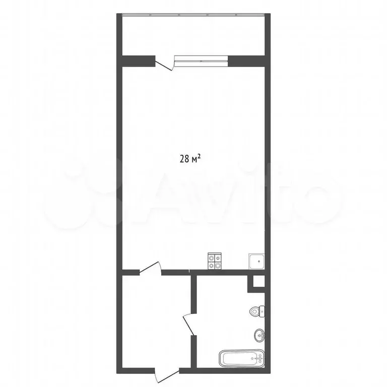 Квартира-студия, 28 м, 6/9 эт. - Фото 0