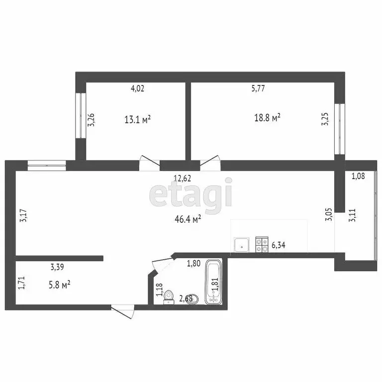 3-комнатная квартира: Омск, проспект Комарова, 16 (86 м) - Фото 0