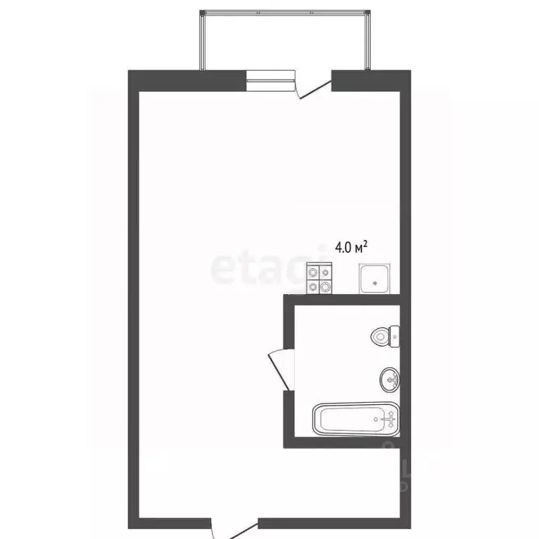 Студия Тюменская область, Тюмень ул. Мельникайте, 2к10 (21.4 м) - Фото 1