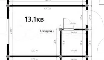 Апартаменты-студия, 13,1 м, 4/4 эт. - Фото 0