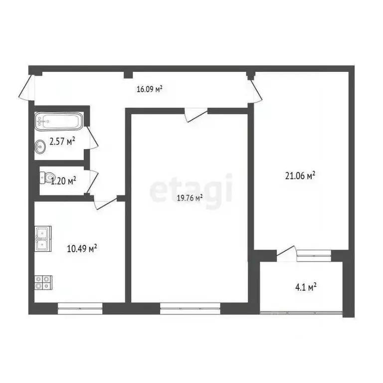 2-к кв. Ханты-Мансийский АО, Лангепас ул. Романтиков, 13 (75.27 м) - Фото 2