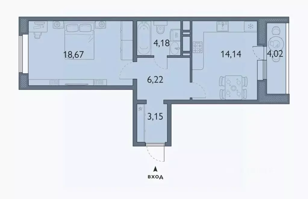 1-к кв. Брянская область, Брянск просп. Станке Димитрова, 67к7 (48.37 ... - Фото 1