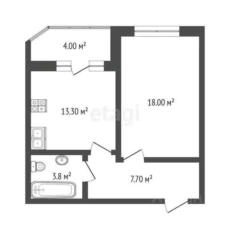 1-к кв. Ярославская область, Ярославль Летная ул., 12 (46.7 м) - Фото 1