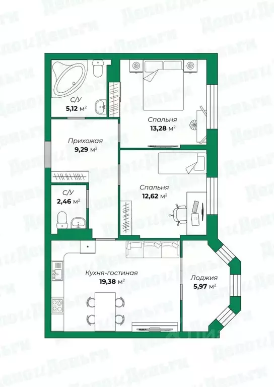 2-к кв. Кировская область, Киров ул. Свободы, 28 (65.14 м) - Фото 1