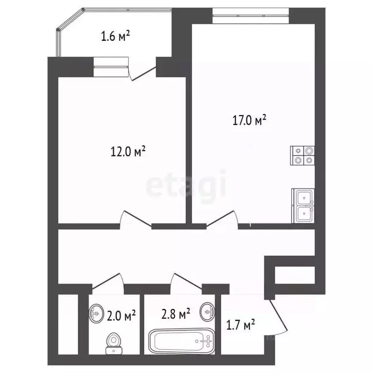 2-к кв. Московская область, Одинцово ул. Маковского, 26 (50.0 м) - Фото 1