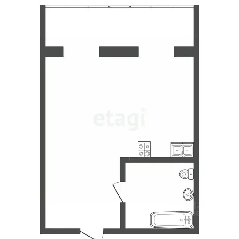 Студия Тюменская область, Тобольск Центральный мкр, 27 (20.9 м) - Фото 2