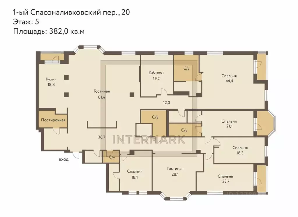 6-к кв. Москва 1-й Спасоналивковский пер., 20 (382.0 м) - Фото 1