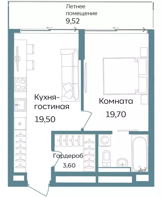 2-комнатная квартира: Республика Крым, Саки (52.32 м) - Фото 1
