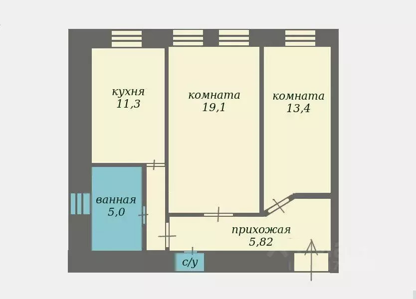 2-к кв. Санкт-Петербург Саблинская ул., 13-15 (60.0 м) - Фото 1