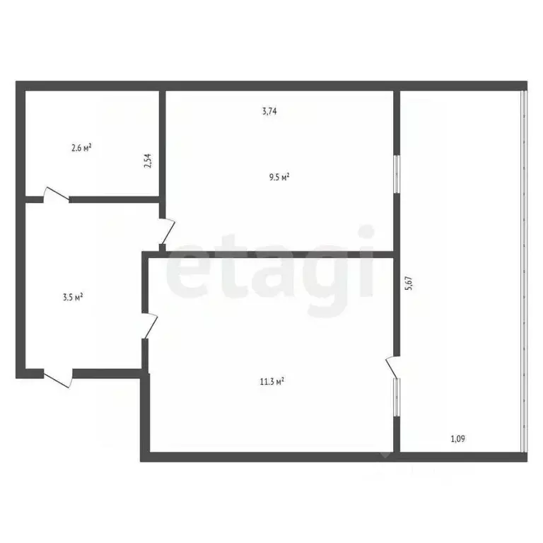 1-к кв. Амурская область, Благовещенский район, с. Чигири Лесная ул., ... - Фото 2