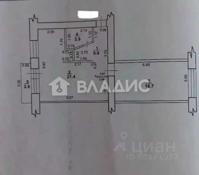 2-к кв. Башкортостан, Стерлитамак ул. Худайбердина, 62 (46.9 м) - Фото 2