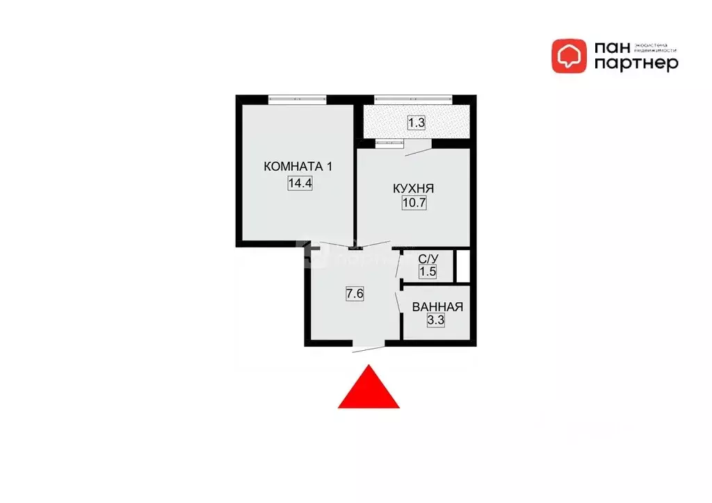 1-к кв. Санкт-Петербург Кременчугская ул., 19к2 (37.5 м) - Фото 1