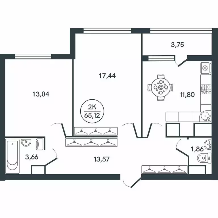 2-комнатная квартира: Тверь, улица Левитана, 74Б (65.12 м) - Фото 0