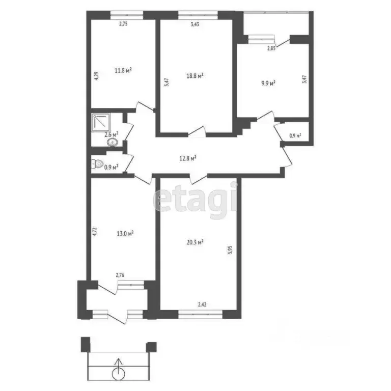 Помещение свободного назначения в Коми, Усинск Парковая ул., 8 (91 м) - Фото 1