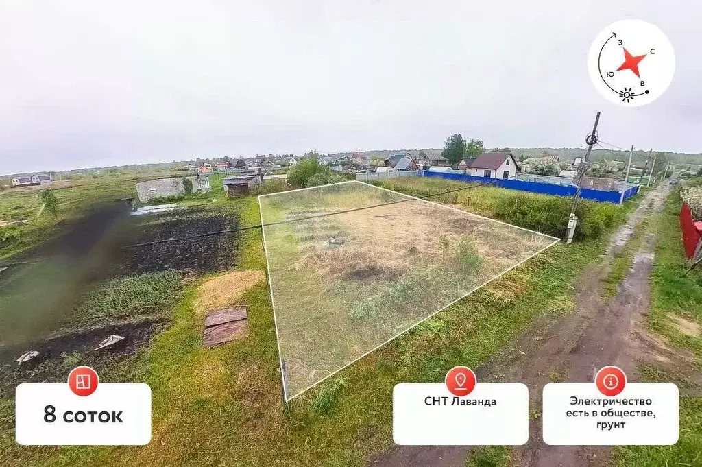 Участок в Тюменская область, Тюмень СОСН Лаванда тер., ул. 7-я (8.0 ... - Фото 1