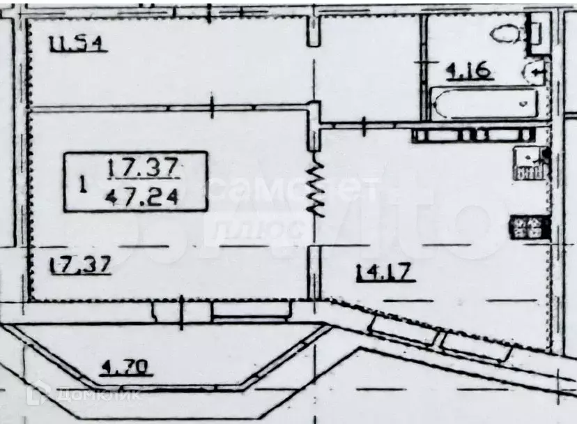 Продаётся 1-к квартира, 44 м - Фото 1