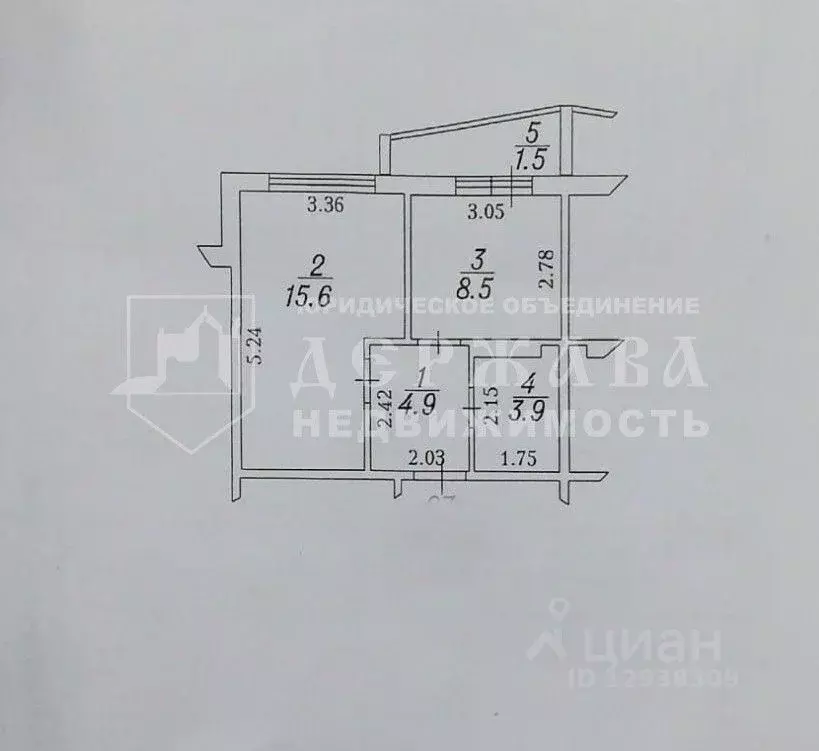 1-к кв. Кемеровская область, Топки Солнечный мкр, 15 (32.9 м) - Фото 2