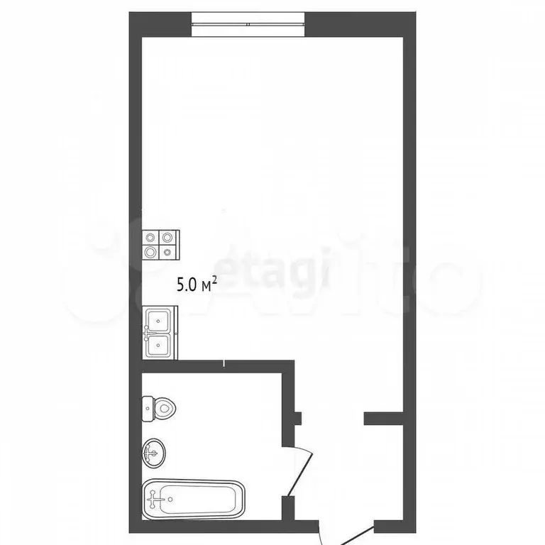 Квартира-студия, 15,3 м, 3/4 эт. - Фото 1