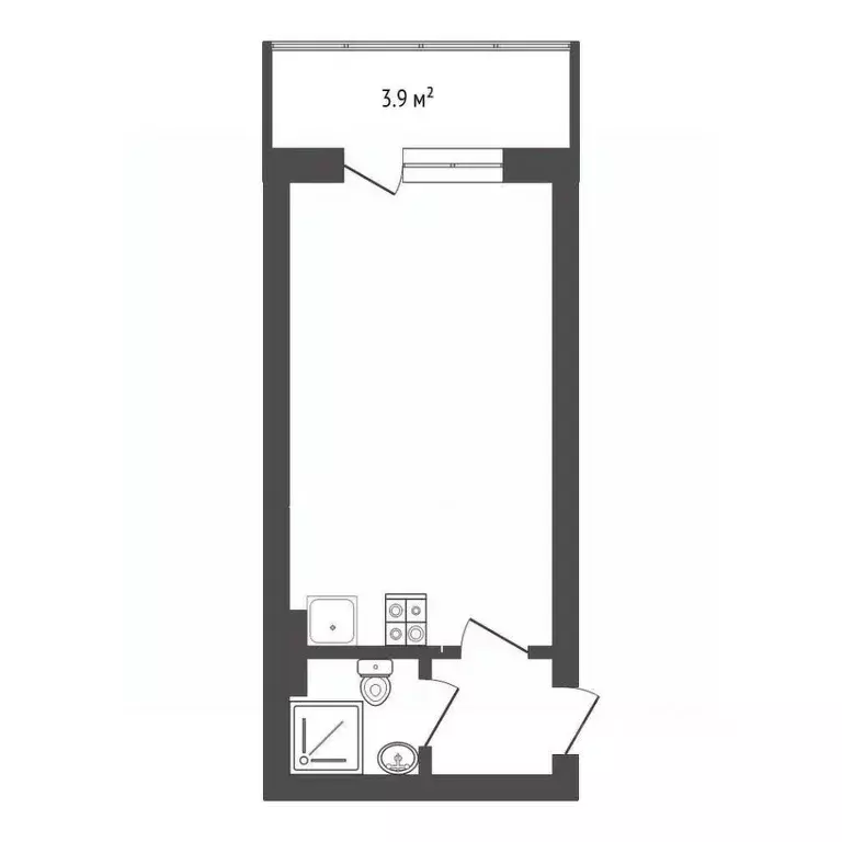 Студия Ханты-Мансийский АО, Сургут ул. Иосифа Каролинского, 9 (29.2 м) - Фото 1