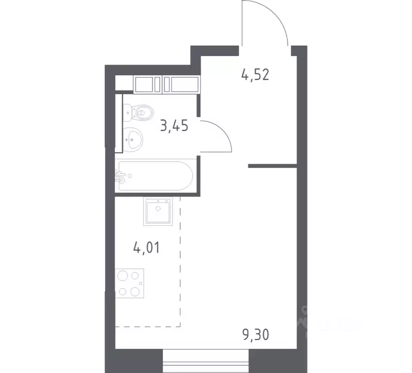 Студия Москва Сосенское поселение, просп. Куприна, 40к6 (20.8 м) - Фото 1