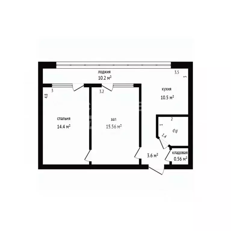 2-к кв. Дагестан, Дербент ул. Саида Габиева, 24 (55.0 м) - Фото 2