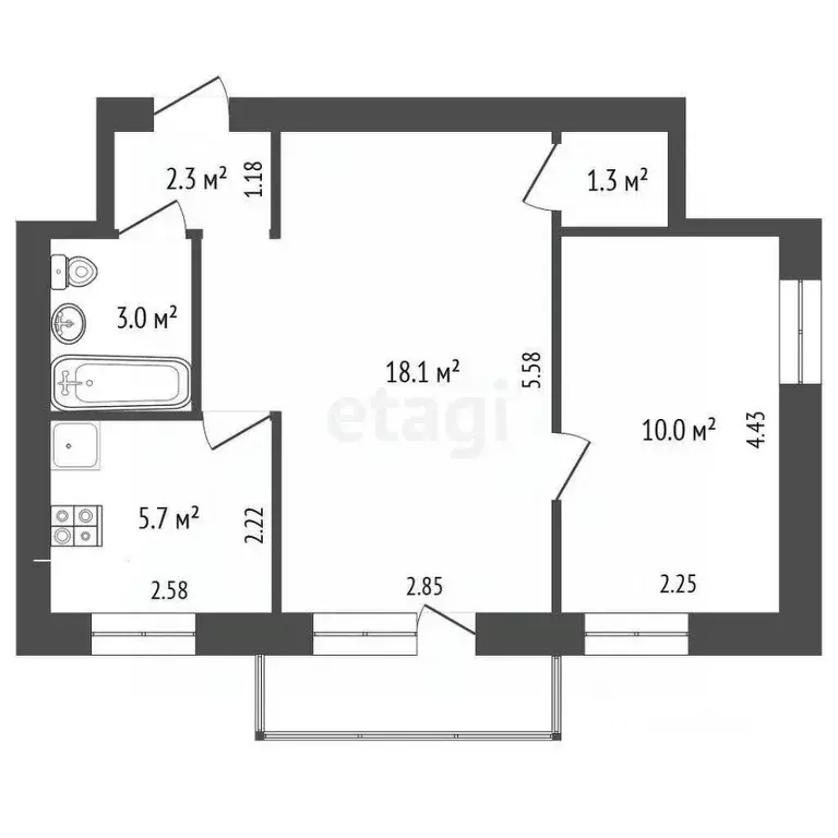 2-к кв. Хабаровский край, Хабаровск Союзная ул., 14 (40.4 м) - Фото 2