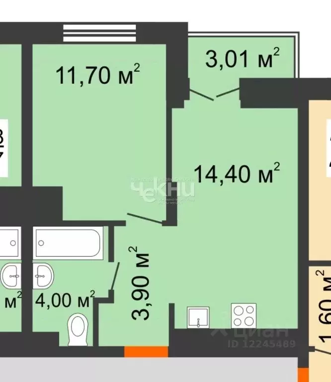 1-к кв. Нижегородская область, Нижний Новгород д. Анкудиновка, ул. ... - Фото 1