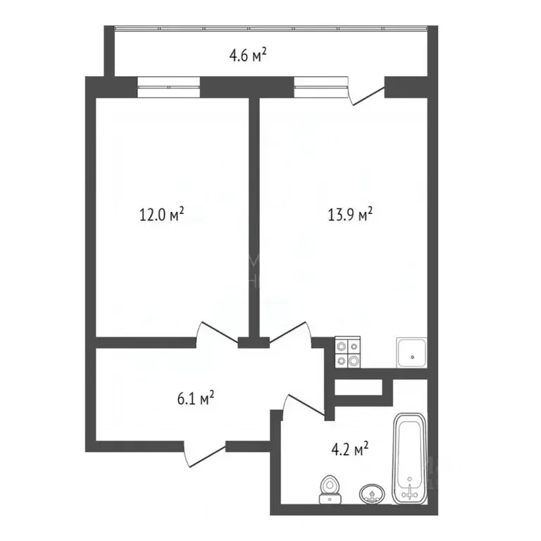 1-к кв. Тюменская область, Тюмень проезд Воронинские горки, 99Б (36.1 ... - Фото 2
