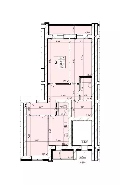 3-к кв. Саратовская область, Энгельс Новобазарная ул., 4 (100.4 м) - Фото 0