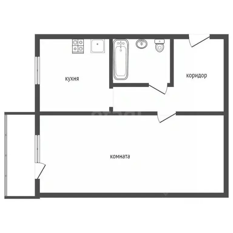 1-к кв. Ленинградская область, Кириши Ленинградская ул., 3 (33.9 м) - Фото 2