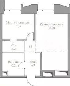 2-к. квартира, 49,8 м, 5/17 эт. - Фото 0
