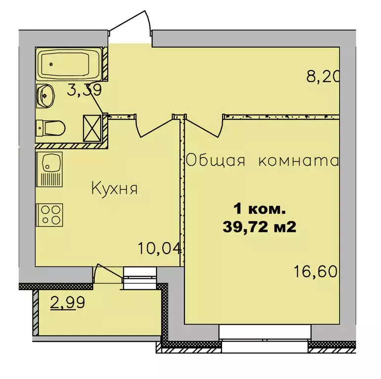 1-комнатная квартира: Новосибирск, Ленинский район, микрорайон ... - Фото 1